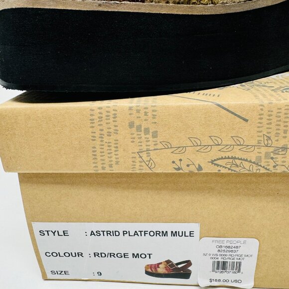 Free People Astro Platform Mules in Red Plaid Size 9 NWT - Picture 13 of 13